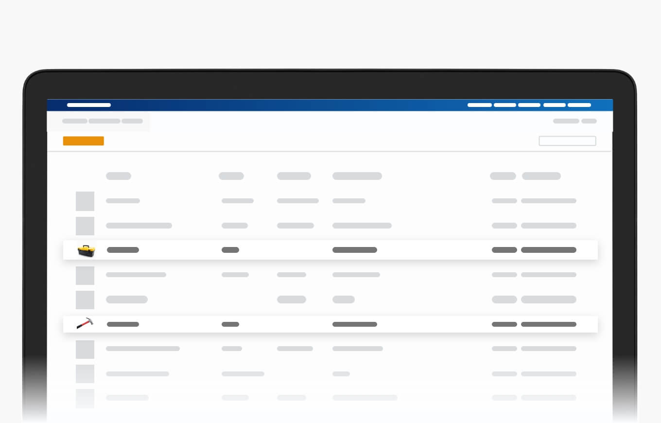 A view of products in ShoutCMS